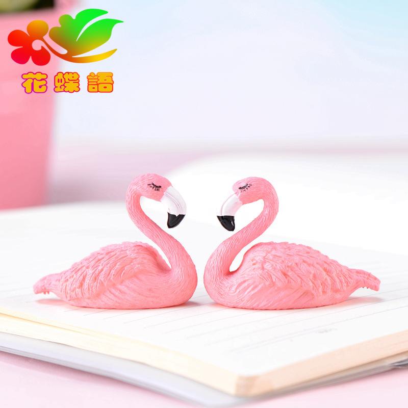 Phụ Kiện Tiểu Cảnh Hồng hạc mini trang trí bánh và xe hơi DIY dễ thương (ZC-1062)