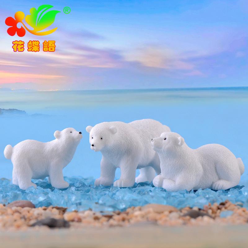 Phụ Kiện Tiểu Cảnh Tiểu cảnh gấu Bắc cực phong cách, trang trí bàn làm việc (ZC-135)