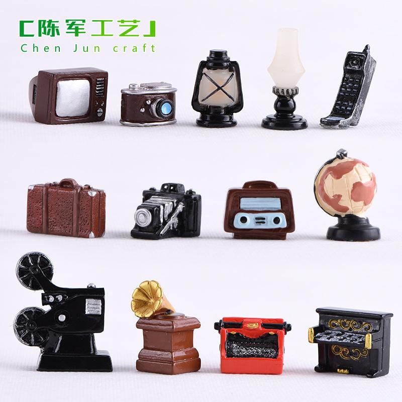 Phụ Kiện Tiểu Cảnh Đồ trang trí cổ điển, máy quay phim, đài cho phòng khách (ZC-4)