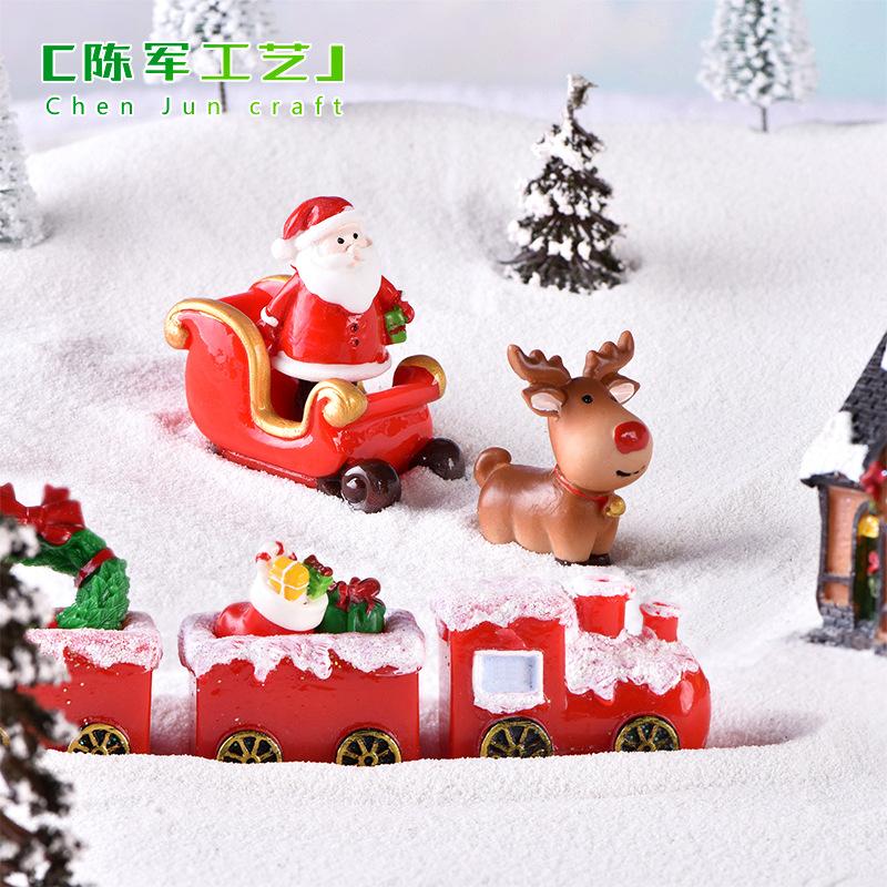 Phụ Kiện Tiểu Cảnh Tiểu cảnh tuần lộc và xe trượt tuyết, trang trí Noel mini (ZC-463)
