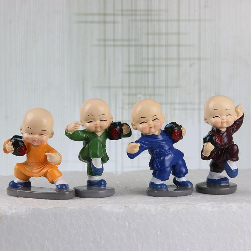 Phụ Kiện Terrarium Tượng tiểu hòa thượng đấm bốc sáng tạo trang trí xe (TBS-37)