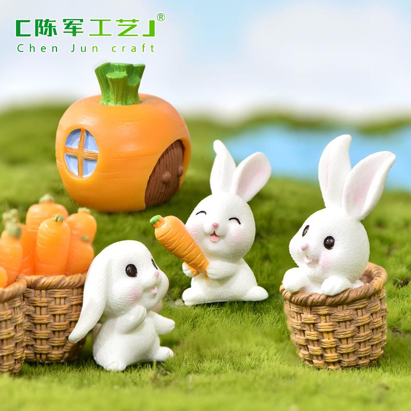 Phụ Kiện Tiểu Cảnh Trang trí tiểu cảnh thỏ dễ thương, nhựa cây cảnh mini (ZC-1)