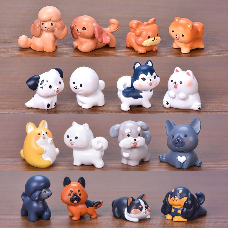 Phụ Kiện Tiểu Cảnh Gia đình chó Corgi, Samoyed trang trí chậu cây mini (ZC-642)