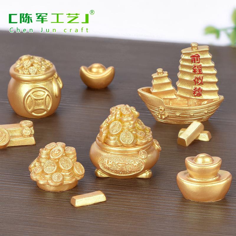 Phụ Kiện Tiểu Cảnh Tiểu cảnh tài lộc, trang trí năm mới, màu vàng may mắn (ZC-89)