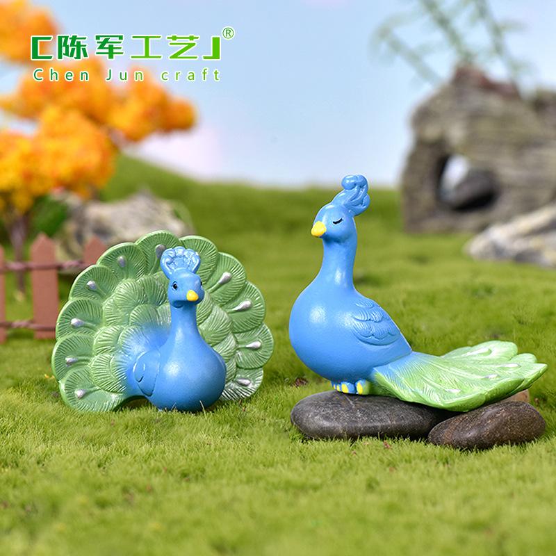 Phụ Kiện Tiểu Cảnh Tiểu cảnh công mini trang trí chậu cây rêu DIY sáng tạo (ZC-1013)