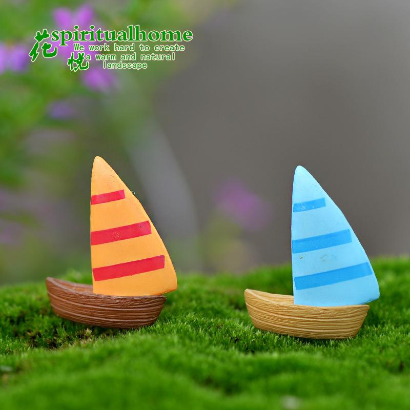 Phụ Kiện Tiểu Cảnh Tiểu cảnh thuyền nhỏ phong cách Địa Trung Hải trang trí DIY (ZC-1078)