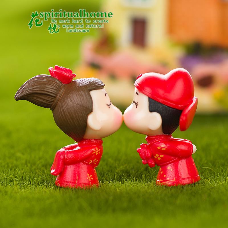Phụ Kiện Tiểu Cảnh Tiểu cảnh cô dâu chú rể mini trang trí xe và bàn DIY (ZC-1193)