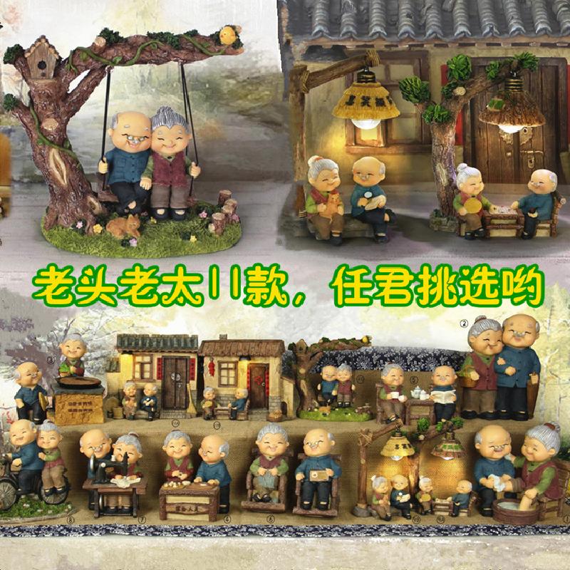 Phụ Kiện Terrarium Tượng cặp đôi ông bà Zakka, trang trí nhà, quà tặng ý nghĩa (TBS-52)