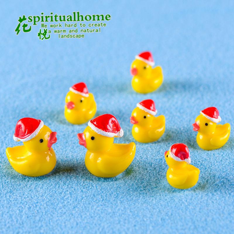 Phụ Kiện Tiểu Cảnh Tiểu cảnh vịt vàng Noel, phụ kiện trang trí bánh dễ thương (ZC-536)