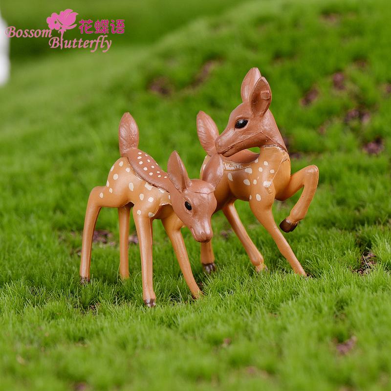 Phụ Kiện Tiểu Cảnh Tiểu cảnh đôi hươu resin trang trí rêu DIY đáng yêu (ZC-787)