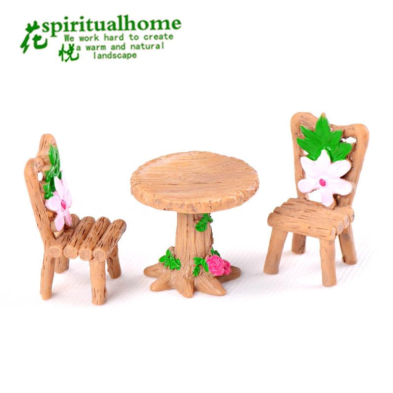 Phụ Kiện Tiểu Cảnh Tiểu cảnh bàn ghế gỗ, phụ kiện trang trí cây cảnh DIY (ZC-348)