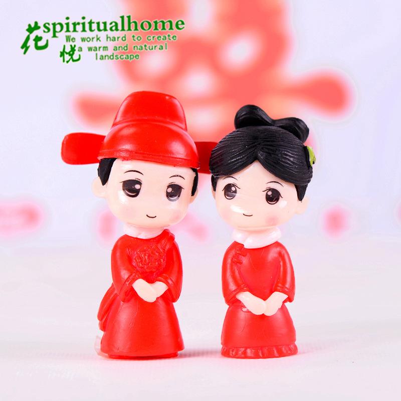 Phụ Kiện Tiểu Cảnh Cặp đôi cổ trang mini trang trí đám cưới phong cách Trung Quốc (ZC-1068)