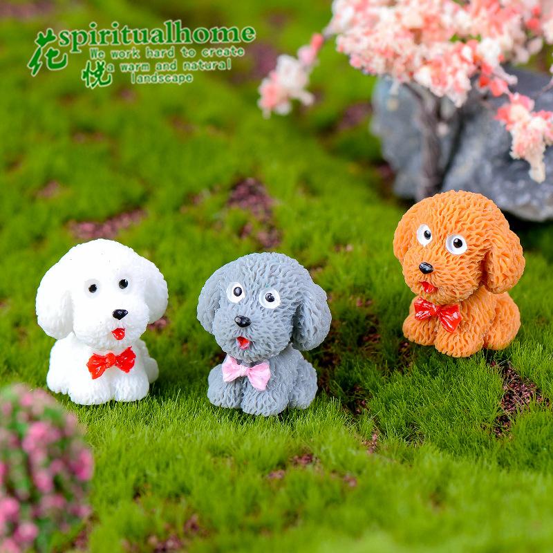 Phụ Kiện Tiểu Cảnh Tiểu cảnh chó Teddy mini trang trí chậu cây rêu DIY (ZC-1017)