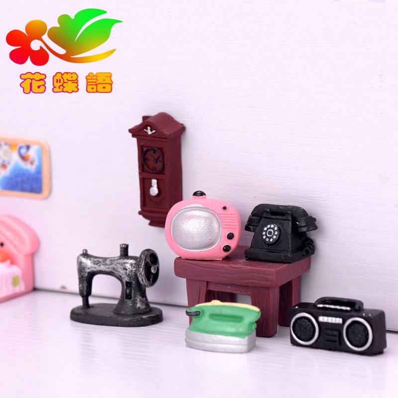 Phụ Kiện Tiểu Cảnh Tiểu cảnh đồ điện cổ, trang trí TV, radio, quạt mini (ZC-205)