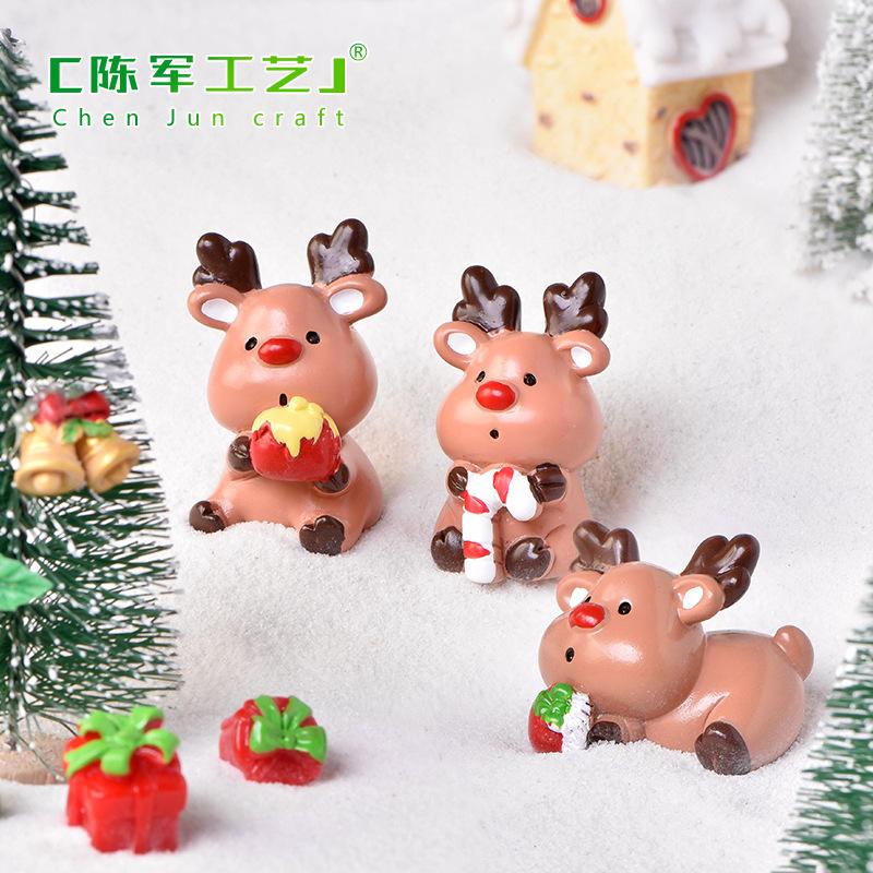 Phụ Kiện Tiểu Cảnh Tiểu cảnh tuần lộc và gậy Noel, quà tặng Giáng Sinh mini (ZC-544)