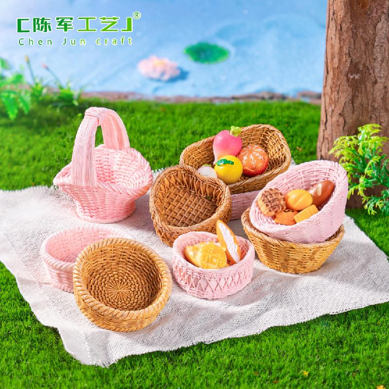 Phụ Kiện Tiểu Cảnh Giỏ Tre Đan Mini Mô Hình (PK-607)