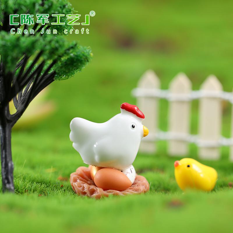 Phụ Kiện Tiểu Cảnh Tiểu cảnh gia đình gà nhỏ, phụ kiện trang trí Zakka (ZC-31)