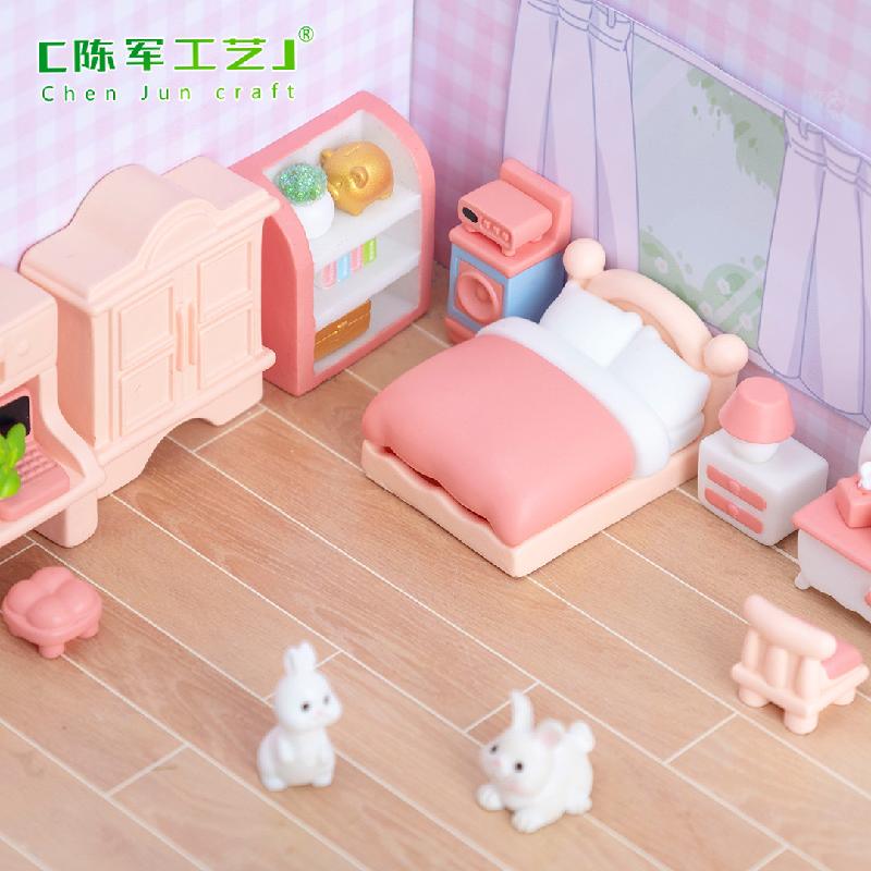 Phụ Kiện Tiểu Cảnh Phòng ngủ màu hồng mini (PK-1128)