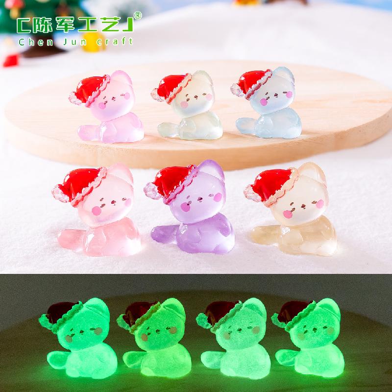 Phụ Kiện Tiểu Cảnh Mèo Noel phát sáng DIY trang trí bàn và xe dễ thương (ZC-770)