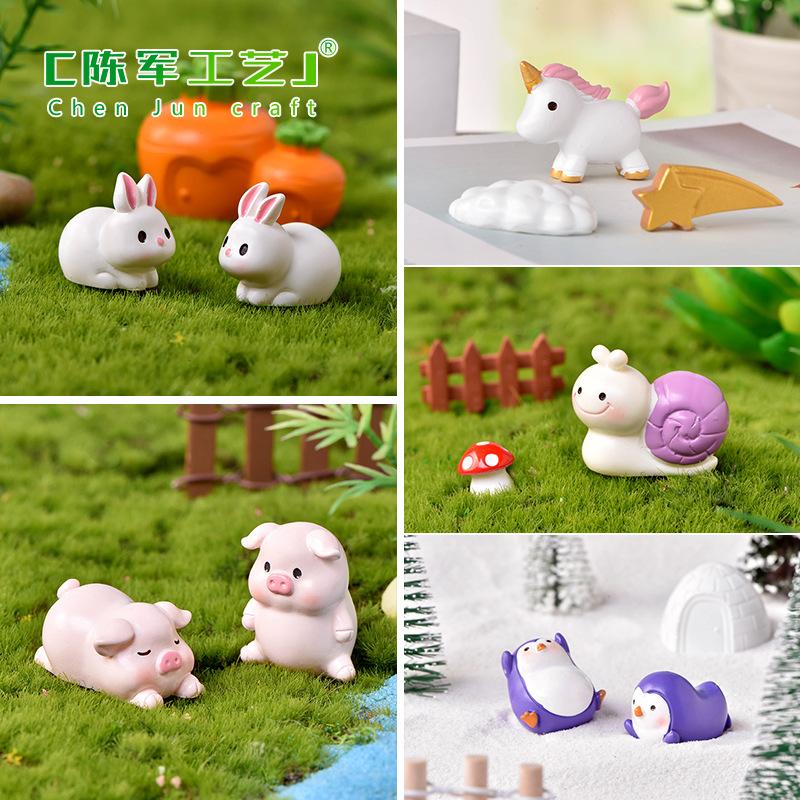 Phụ Kiện Tiểu Cảnh Bộ Động Vật Nhỏ 3 Món, Chuột, Gà, Thỏ, Heo, Chó, Gấu (ZC-326)