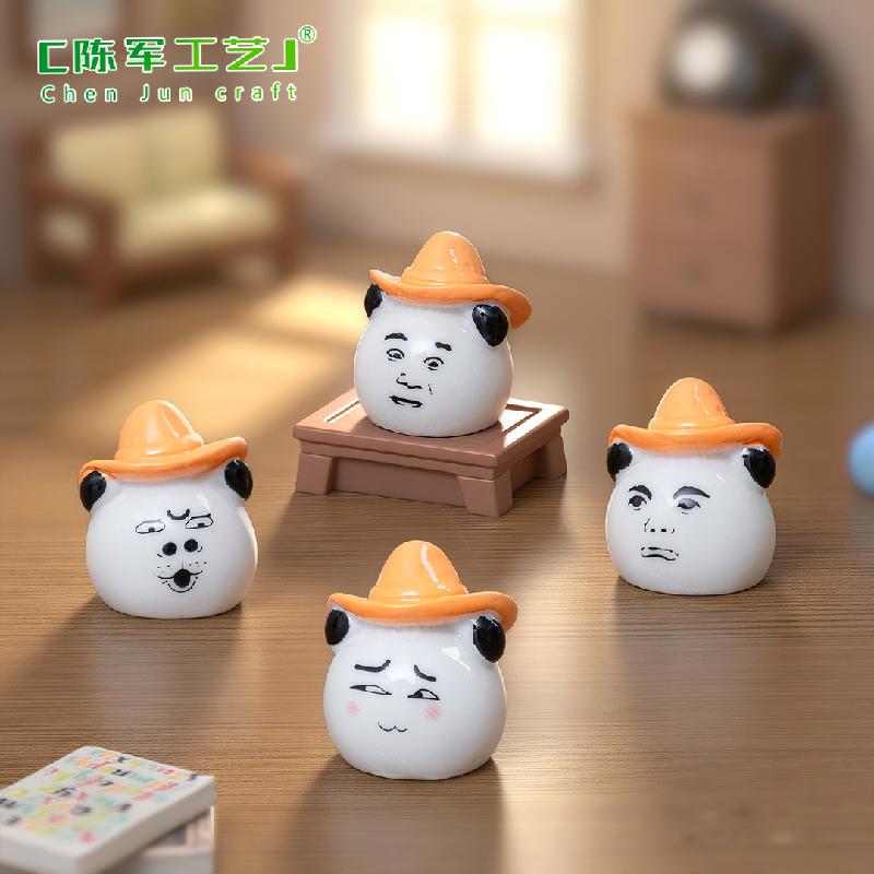 Phụ Kiện Tiểu Cảnh Đầu Gấu Trúc Biểu Cảm Hài Hước Mini DIY (PK-869)