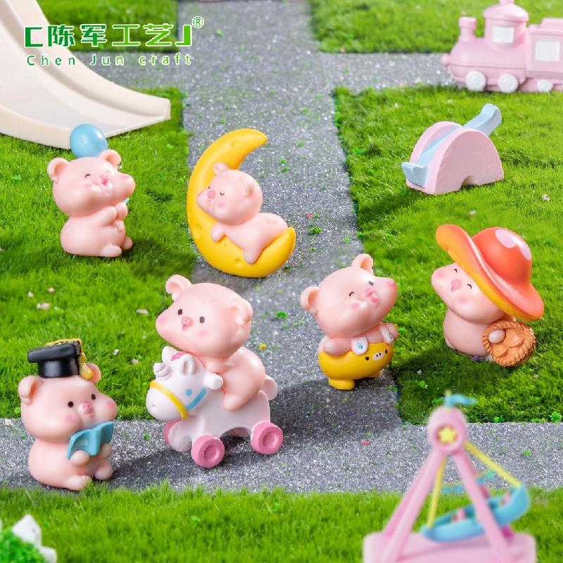 Phụ Kiện Tiểu Cảnh Tiểu cảnh heo con dễ thương, trang trí cây cảnh mini DIY (ZC-53)