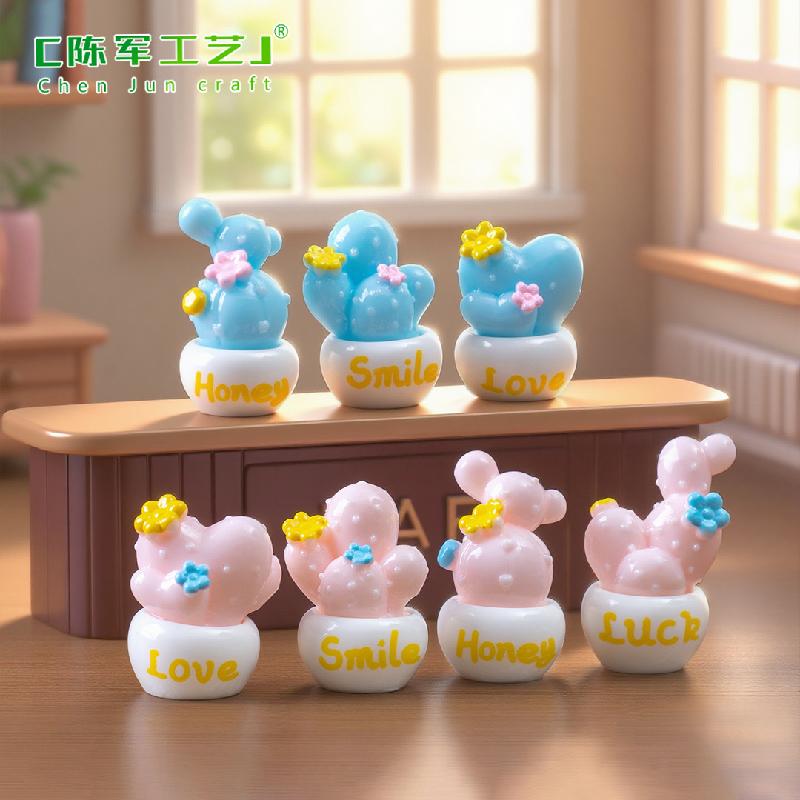 Phụ Kiện Tiểu Cảnh Xương Rồng Hồng Mini Nhà Búp Bê DIY (PK-860)