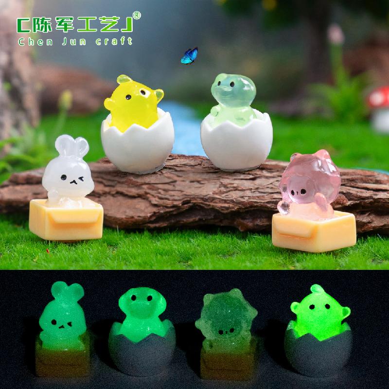 Phụ Kiện Tiểu Cảnh Gà Con & Thỏ Con Trong Vỏ Trứng Dạ Quang (PK-1010)