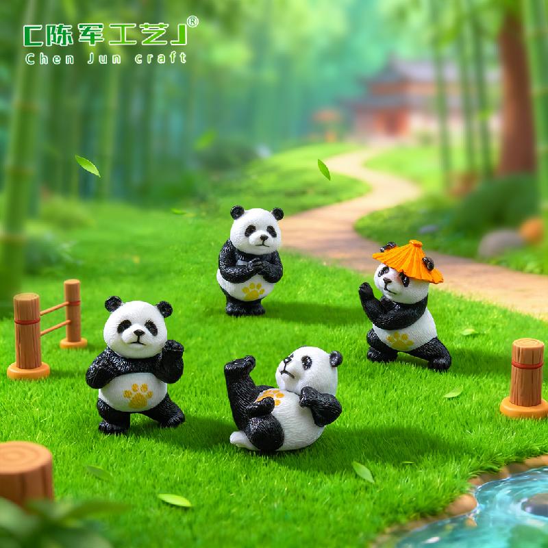 Phụ Kiện Tiểu Cảnh Tiểu cảnh gấu trúc võ thuật, phụ kiện trang trí chậu cây (ZC-298)