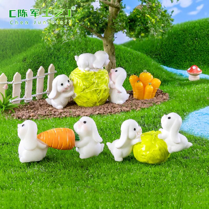 Phụ Kiện Tiểu Cảnh Tiểu cảnh thỏ thu hoạch mini trang trí cảnh nông thôn (ZC-903)