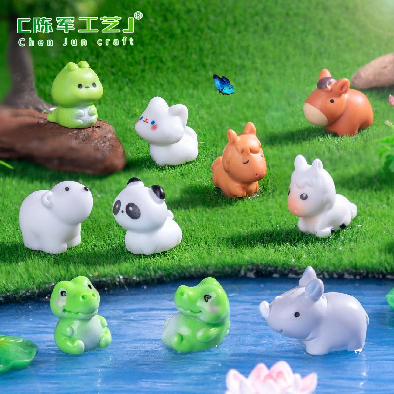 Phụ Kiện Tiểu Cảnh Ếch, cá sấu & tê giác mini (PK-1152)