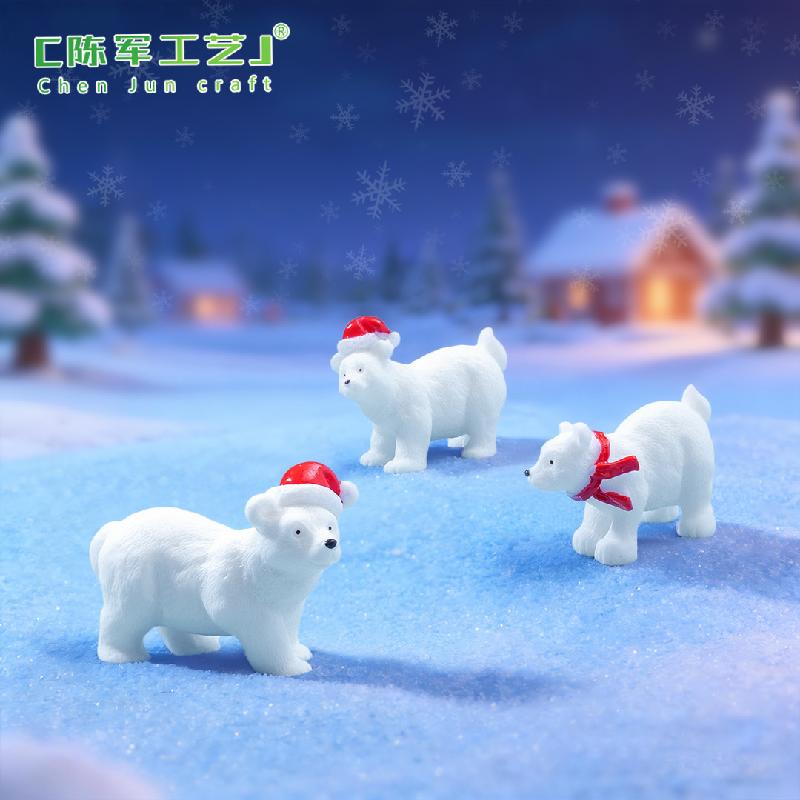 Phụ Kiện Tiểu Cảnh Gấu Bắc Cực móc khóa trang trí tiểu cảnh Noel đáng yêu (ZC-632)