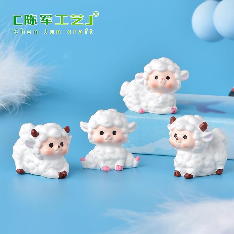 Phụ Kiện Tiểu Cảnh Tiểu cảnh cừu dễ thương trong cầu thủy tinh, trang trí cây cảnh (ZC-543)