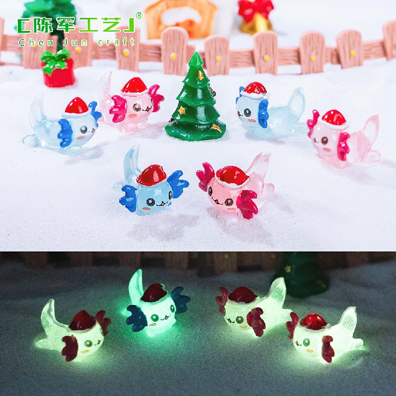 Phụ Kiện Tiểu Cảnh Tiểu cảnh khủng long sáu sừng phát sáng Noel trang trí DIY (ZC-995)