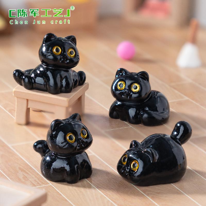 Phụ Kiện Tiểu Cảnh Mèo đen dễ thương mini (PK-1124)