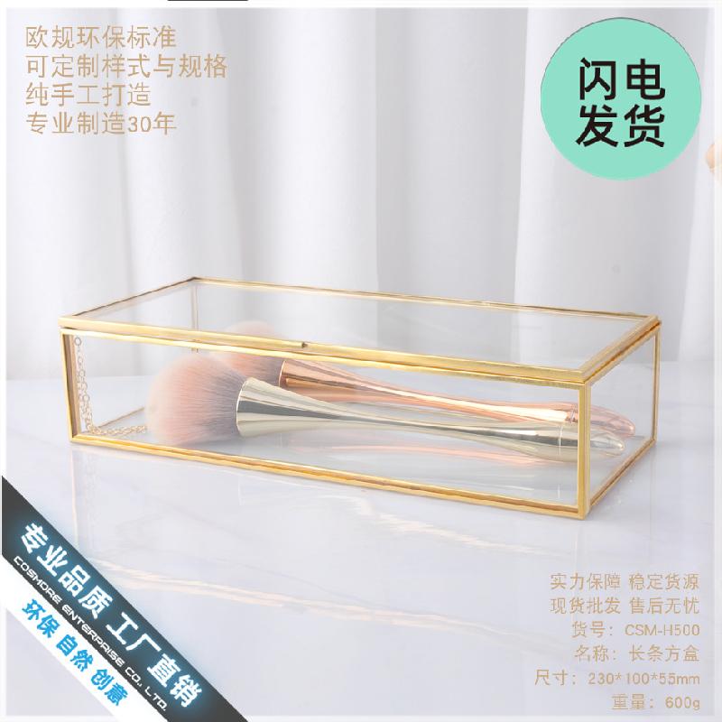 Chậu Đa Giác Hộp kính trang sức viền vàng (DG-27)