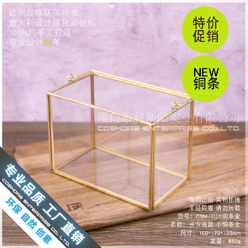 Chậu Đa Giác Nhà kính chữ nhật mini Bắc Âu, đèn nến decor (DG-150)