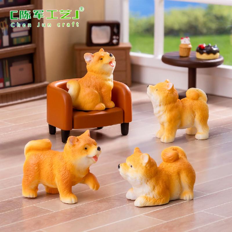 Phụ Kiện Tiểu Cảnh Tiểu cảnh chó Shiba đáng yêu, phụ kiện trang trí xe hơi mini (ZC-481)