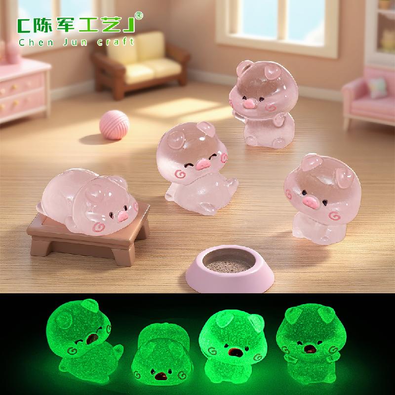 Phụ Kiện Tiểu Cảnh Heo Hồng Mập Mạp Phát Quang Mini Trang Trí DIY (PK-791)