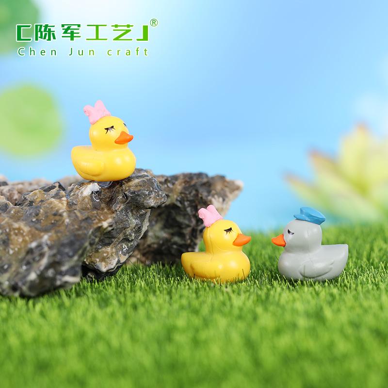 Phụ Kiện Tiểu Cảnh Tiểu cảnh đôi vịt dễ thương mini trang trí bàn DIY (ZC-1001)