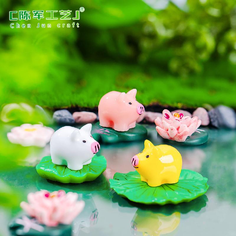 Phụ Kiện Tiểu Cảnh Tiểu cảnh heo màu sắc mini trang trí chậu cây DIY dễ thương (ZC-1157)