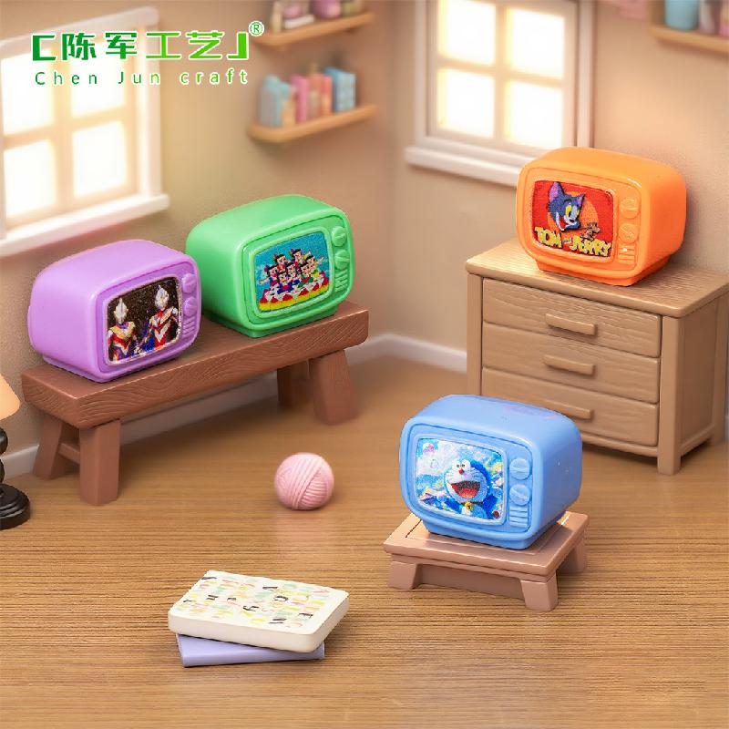 Phụ Kiện Tiểu Cảnh TV Màu Cổ Điển Mini Nhà Búp Bê DIY (PK-793)