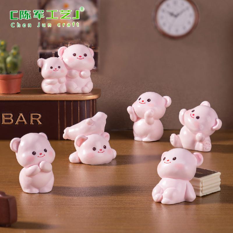Phụ Kiện Tiểu Cảnh Gấu hồng dễ thương mini (PK-1085)