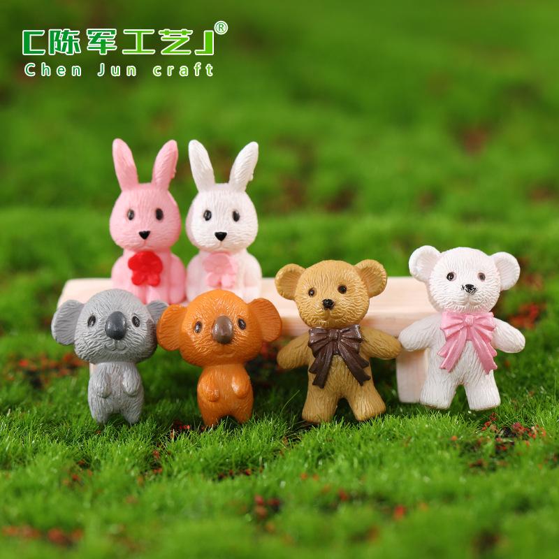 Phụ Kiện Tiểu Cảnh Tiểu cảnh búp bê mini, trang trí bàn với gấu và thỏ dễ thương (ZC-485)