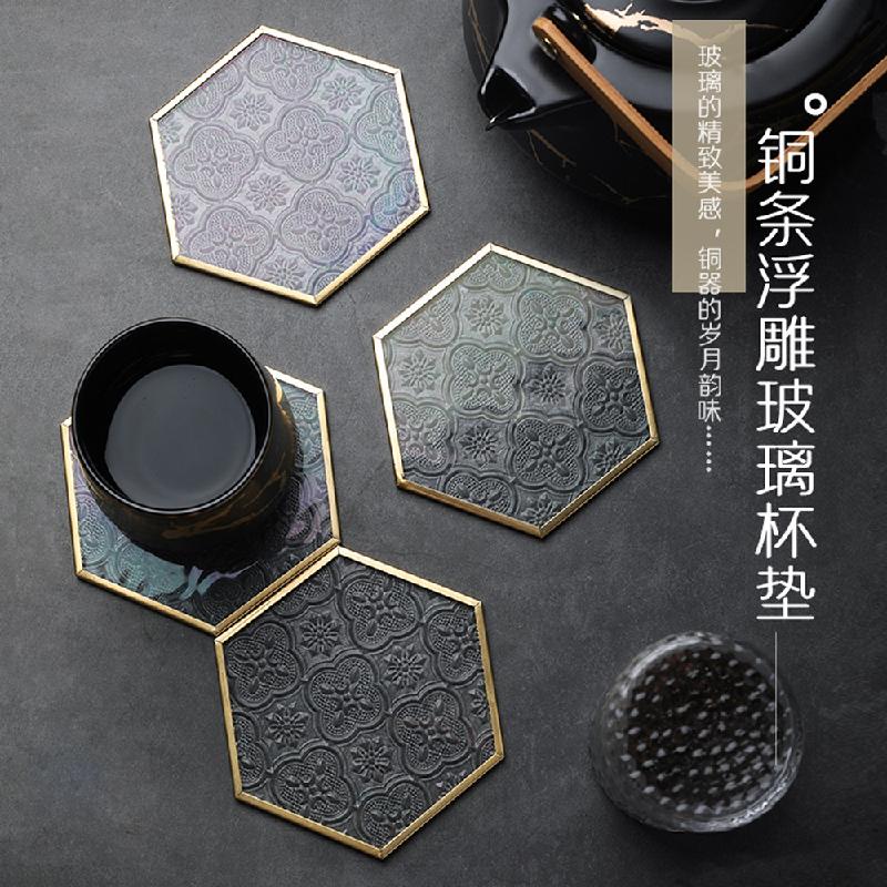 Chậu Đa Giác Đế ly kính viền đồng phong cách Bắc Âu (DG-79)