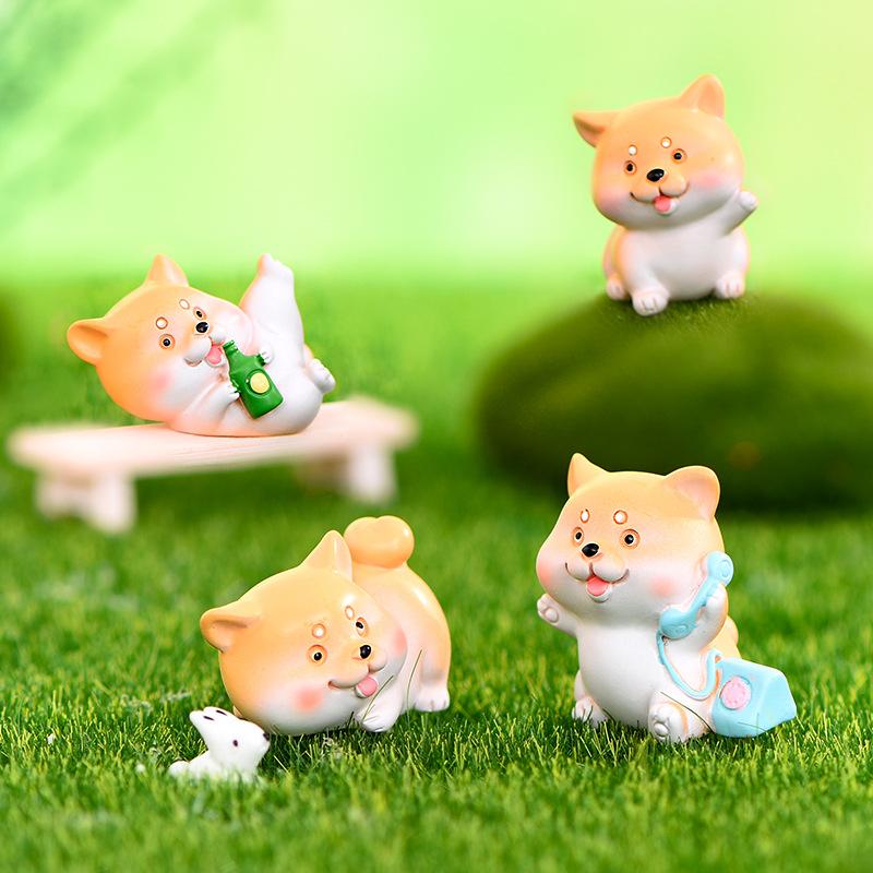 Phụ Kiện Tiểu Cảnh Tiểu cảnh chó Akita, phụ kiện trang trí cây cảnh dễ thương (ZC-484)