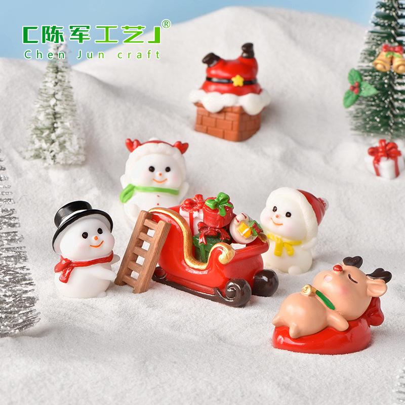 Phụ Kiện Tiểu Cảnh Tiểu cảnh người tuyết ôm nhau, trang trí Noel vui nhộn (ZC-209)