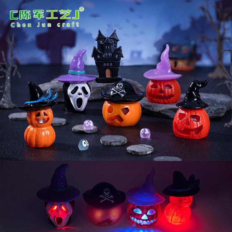 Phụ Kiện Tiểu Cảnh Bí Ngô & Đầu Lâu Phát Sáng Halloween (PK-1021)