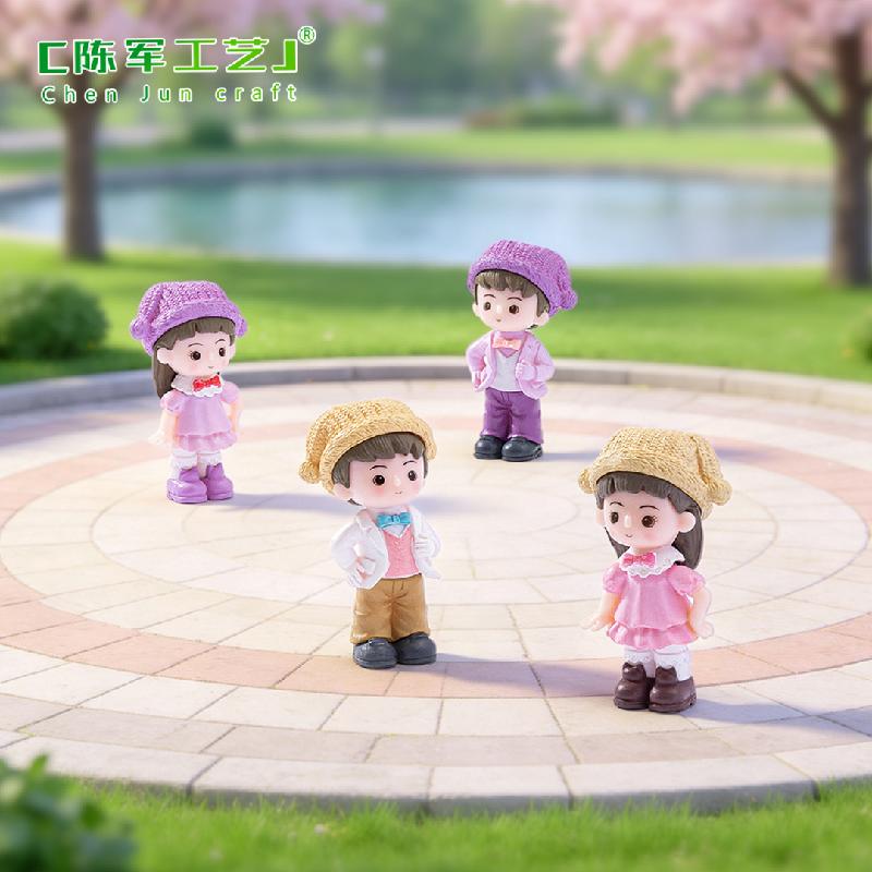 Phụ Kiện Tiểu Cảnh Tiểu cảnh đôi tình nhân mũ chú hề mini trang trí xe DIY (ZC-1065)