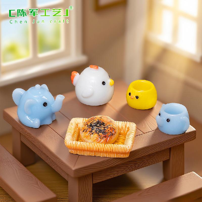 Phụ Kiện Tiểu Cảnh Voi Và Gà Con Bộ Trà Mini (PK-587)